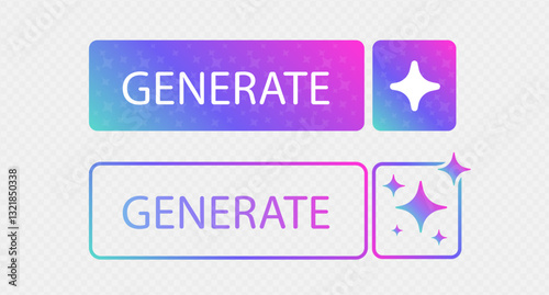 Ai tools. Prompt generate Ai Bar. Generation Ai video, music or image. Artificial intelligence. Neural network for video creation. Button generation