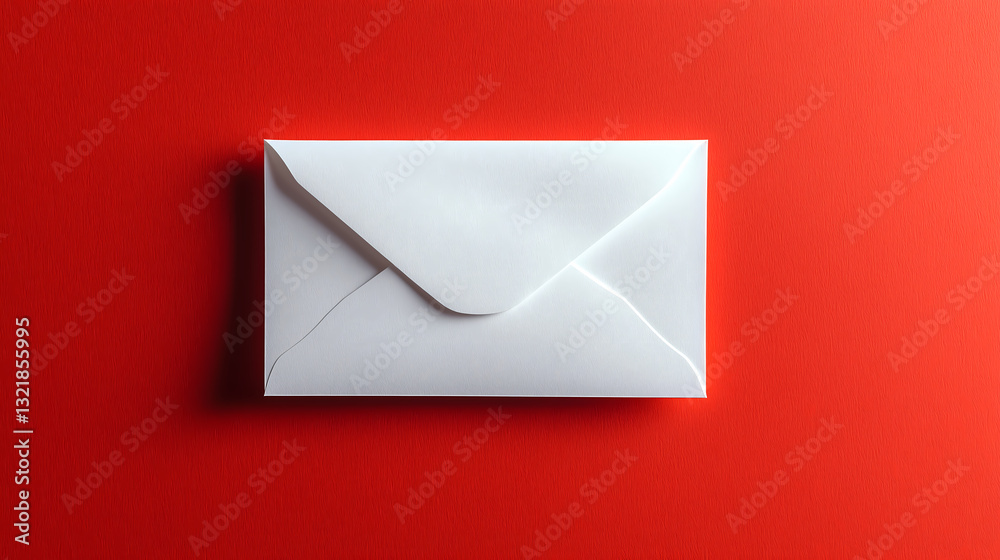 An image of a white blank envelope on top of an orange table An image of a white blank envelope on top of an orange table