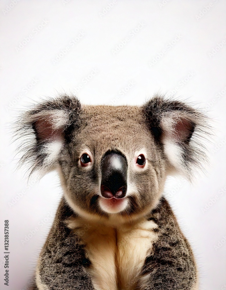 Obraz premium Portrait photo of Koala with white background