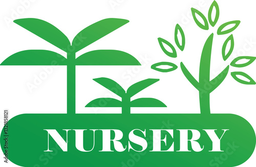 Nursery logo design. Gardening logo design. Forest logo design. Eco logo design. Tree plant icon vectors. Landscaping logo design. Farm logo design. Tree logo design