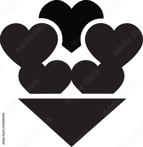 Hearts vector icon design illustration 