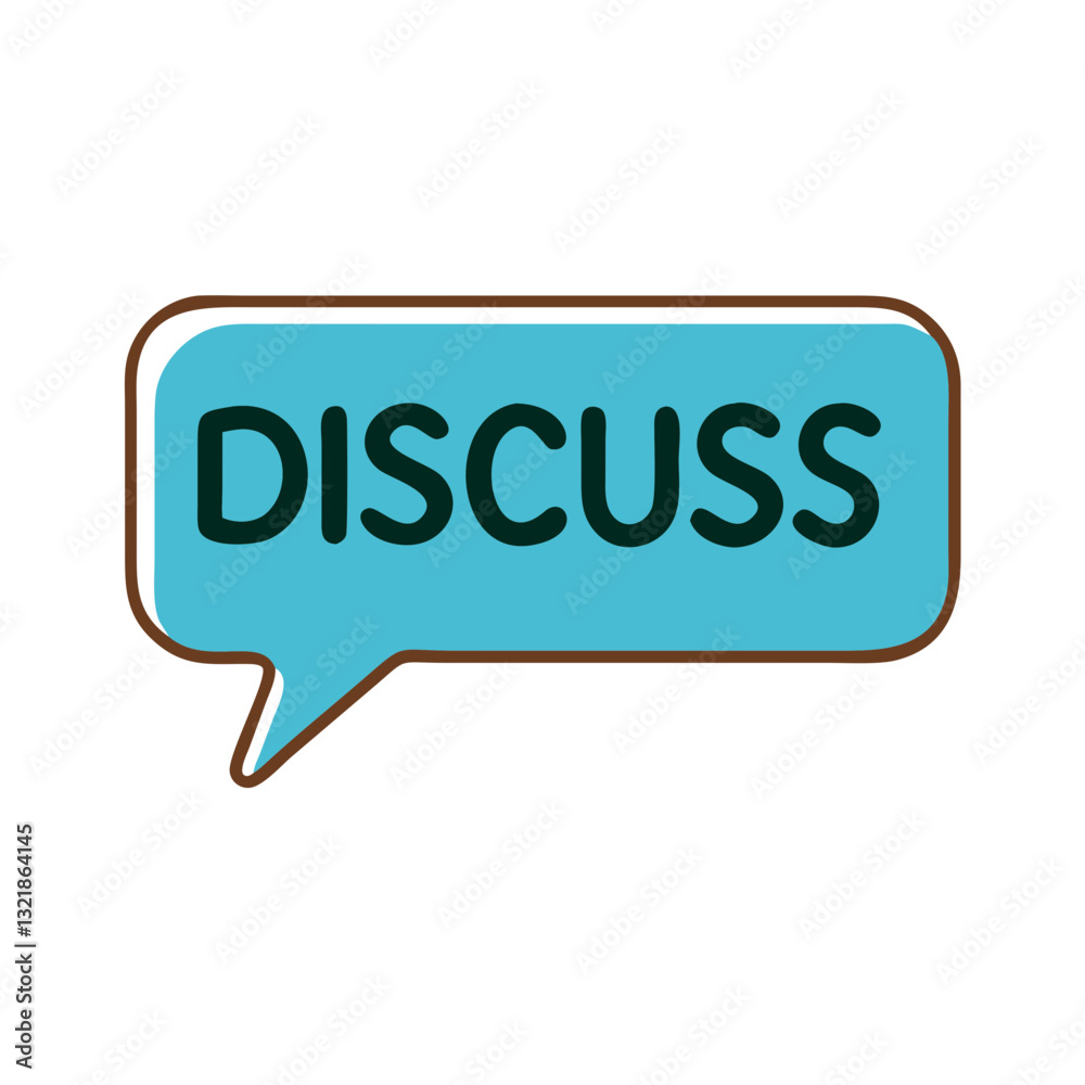 Discuss icon in speech bubble, communication concept Discuss icon in speech bubble, communication concept
