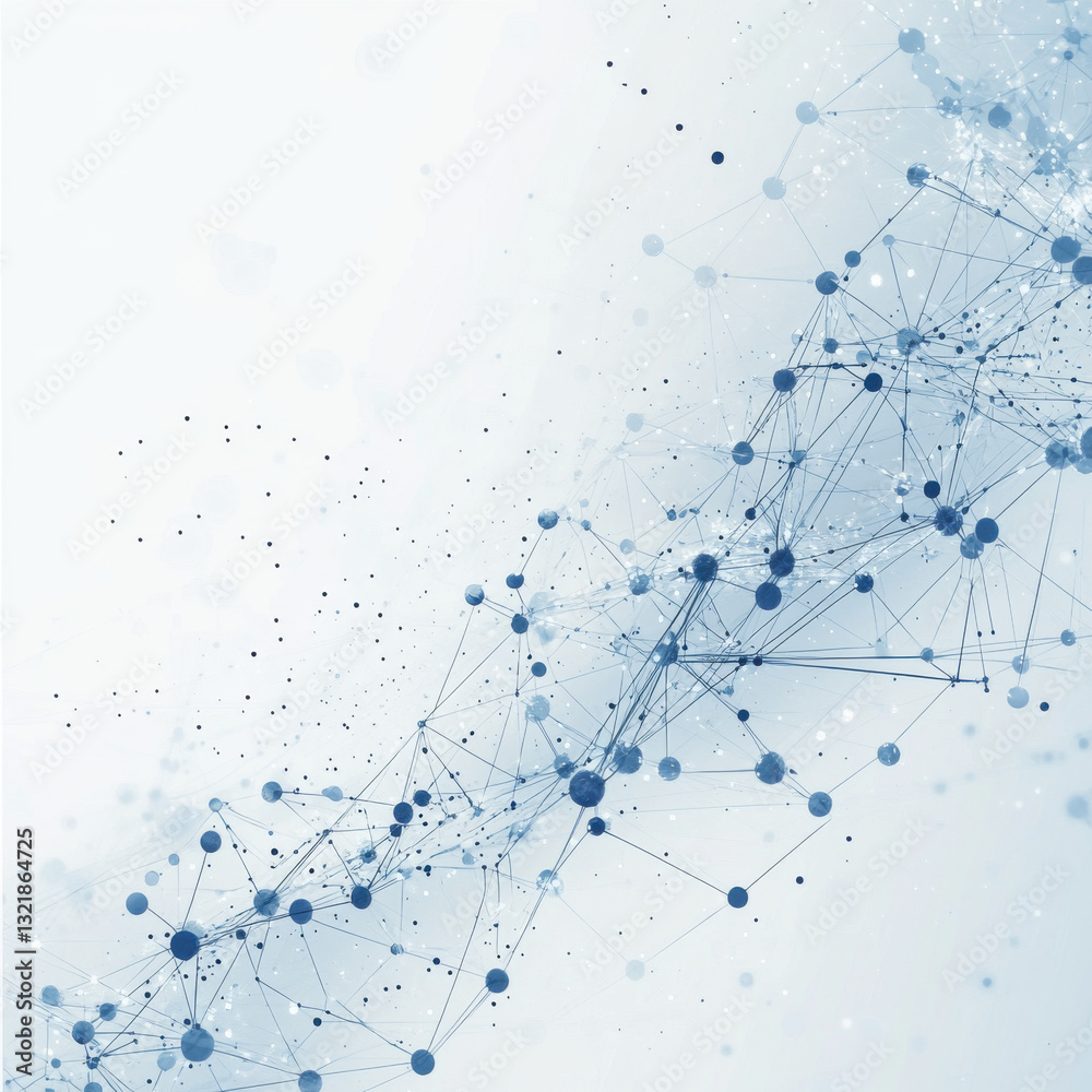 Abstract blue network design with connected dots and lines, representing technology and data visualization. composition conveys sense of innovation and connectivity Abstract blue network design with connected dots and lines, representing technology and data visualization. composition conveys sense of innovation and connectivity