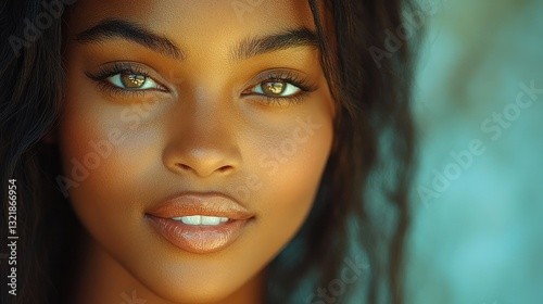 Golden Hour Beauty: A Close-Up Portrait of a Stunning Woman