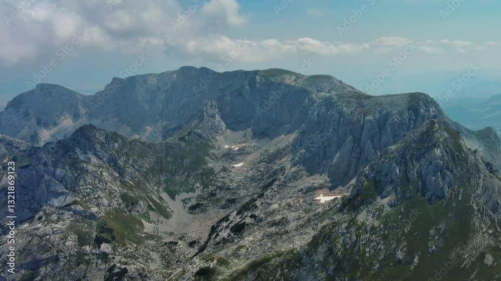 Flying in Durmitor mountains. Durmitor National park in Montenegro. Beautiful aerial mountain landscape, 4k Flying in Durmitor mountains. Durmitor National park in Montenegro. Beautiful aerial mountain landscape, 4k