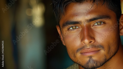 Intense Gaze: A Portrait of a Young Man