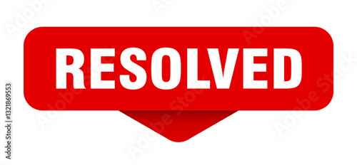 resolved sticker. resolved sign on transparent background