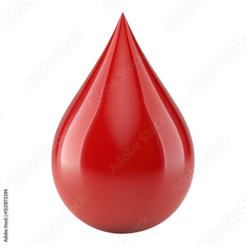 3D blood drop icon representing donation and testing symbol, conveying importance and urgency
