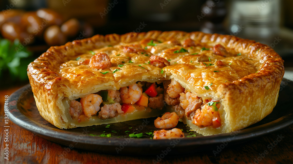 Shrimp and Sausage Pot Pie