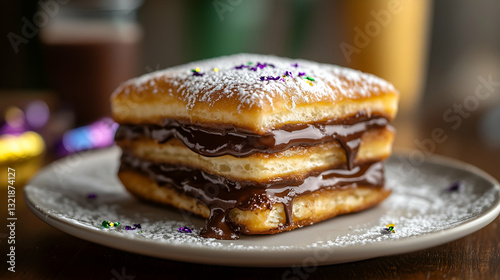 Obraz na płótnie Chocolate-Filled Beignet w salonie