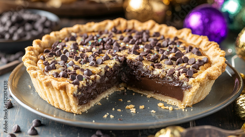 Obraz na płótnie Chocolate Chip Cookie Pie w salonie