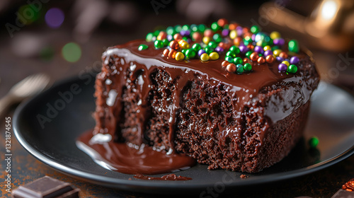 Obraz na płótnie Chocolate Drip Cake w salonie