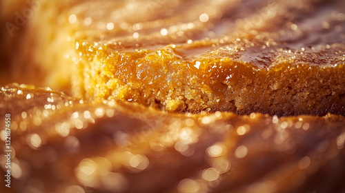 Obraz na płótnie Gooey Caramel Cake w salonie