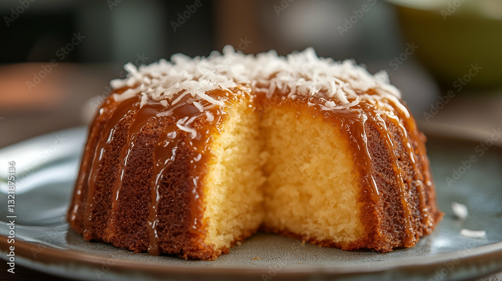 Caramel coconut bundt cake