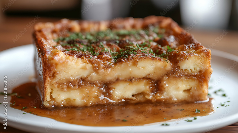 Caramel bread pudding