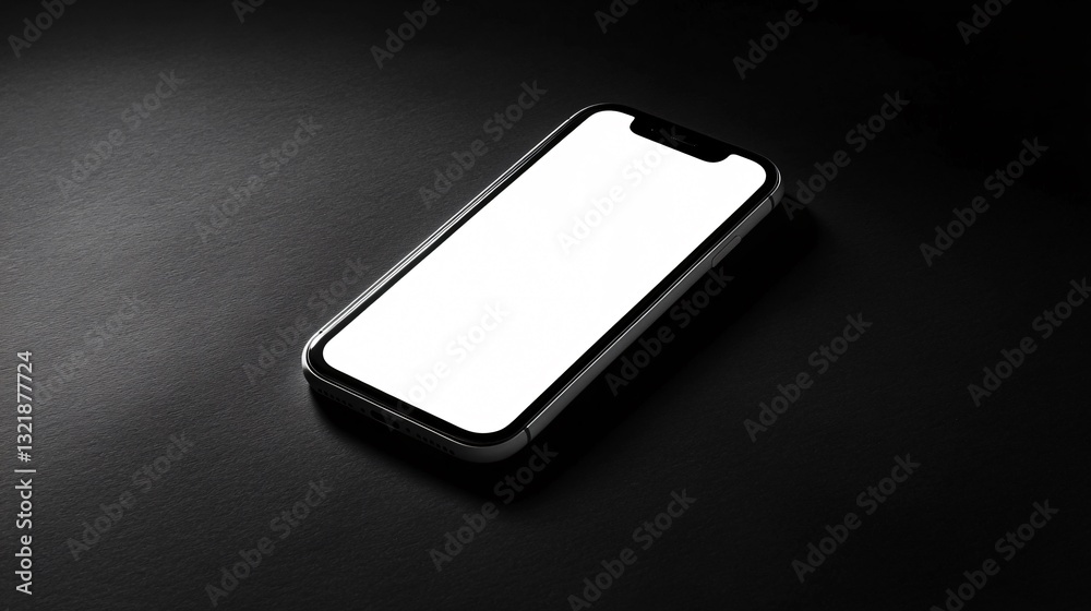 Professional phone with blank screen mockup for usage in technology and communication concepts Professional phone with blank screen mockup for usage in technology and communication concepts