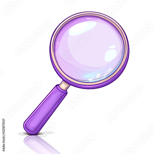 A vibrant purple magnifying glass ready for discovery