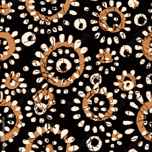 Abstract batik tie-dye textile pattern - Illustration	
