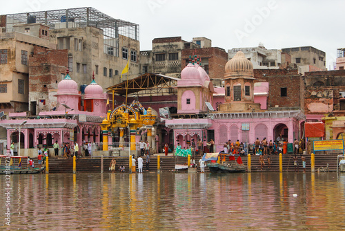 Fotografie Vishram Ghat view from the river, Mathura. India.