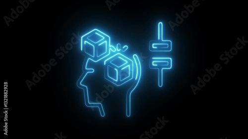 Glowing neon polarized  icon isolated on black background. HD Video motion graphic animation