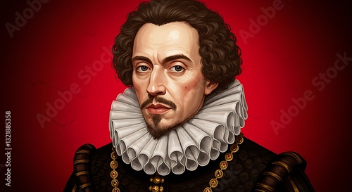 Shakespearean Stature: Compelling Portrait of the Legendary Playwright
