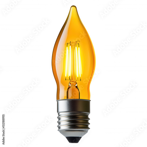 candle style LED bulb mimicking shape of traditional bulb, emitting warm glow. Ideal for creating cozy atmosphere in any space photo