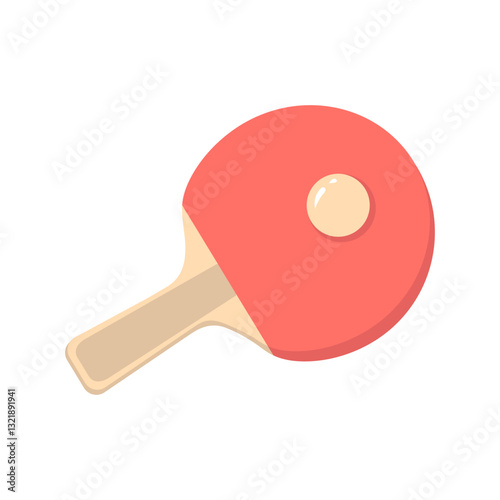 The ping-pong racket and ball are a symbol of table tennis. Sports equipment, print for T-shirts, stickers, and sports paraphernalia design. Vector illustration.