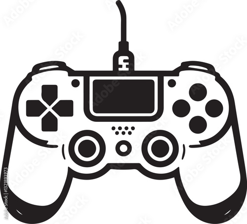 Gaming controller outline silhouette vector illustration