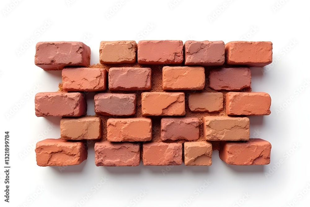Different Shades of Brickwork on White Background Different Shades of Brickwork on White Background