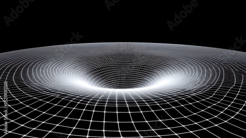 Stylized Gravitational Well Depicting Space-Time Curvature with Grid Surface