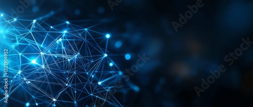 Abstract network connections in blue hues, representing advanced technology and digital innovation. This image captures the essence of connectivity and data flow in modern systems.