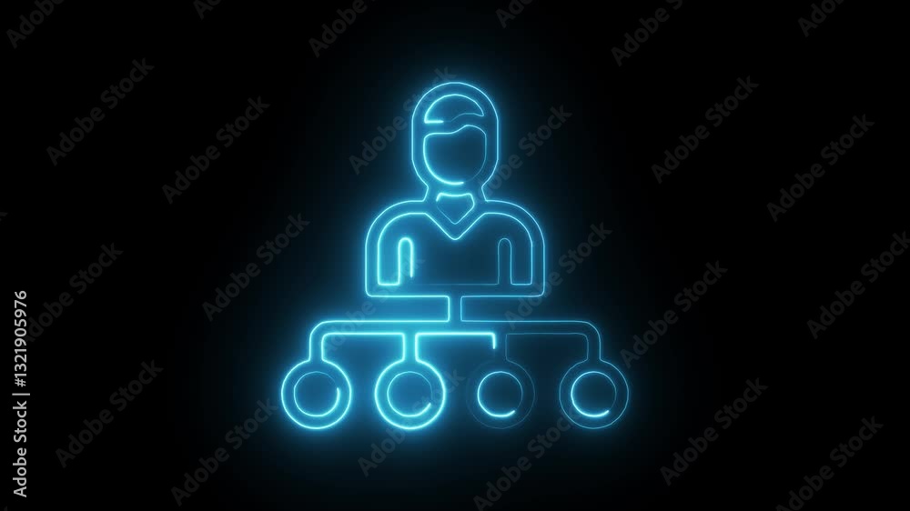 Glowing neon mapping  icon isolated on black background. HD Video motion graphic animation
