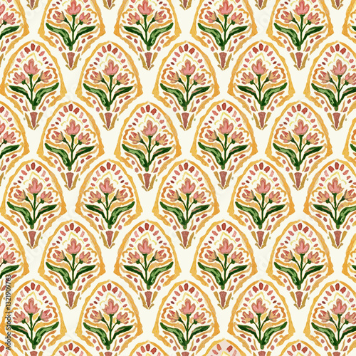 Abstract batik tie-dye textile pattern - Illustration	
