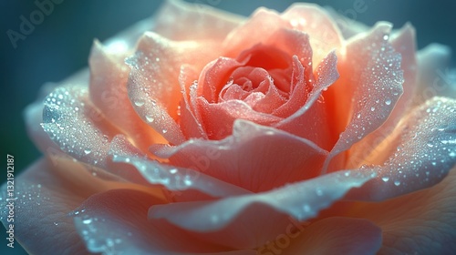 Dew-Kissed Rose: A Symphony of Peach and Light