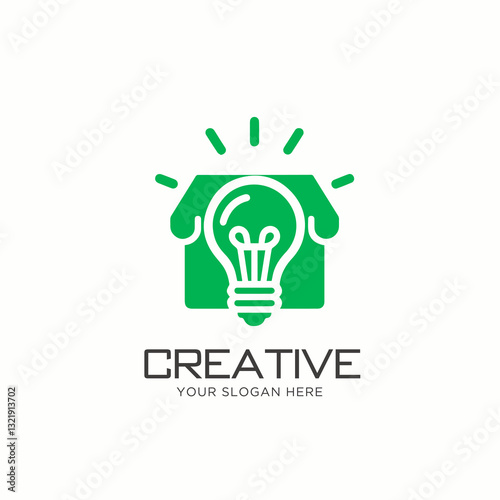 Online Shop and Lamp Bulb Logo Design