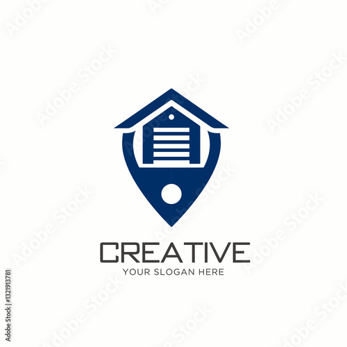 Online Store Logo Design with location Pin