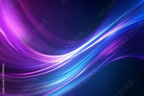 Abstract Digital Light Streaks – Futuristic Blue & Violet Flowing Background