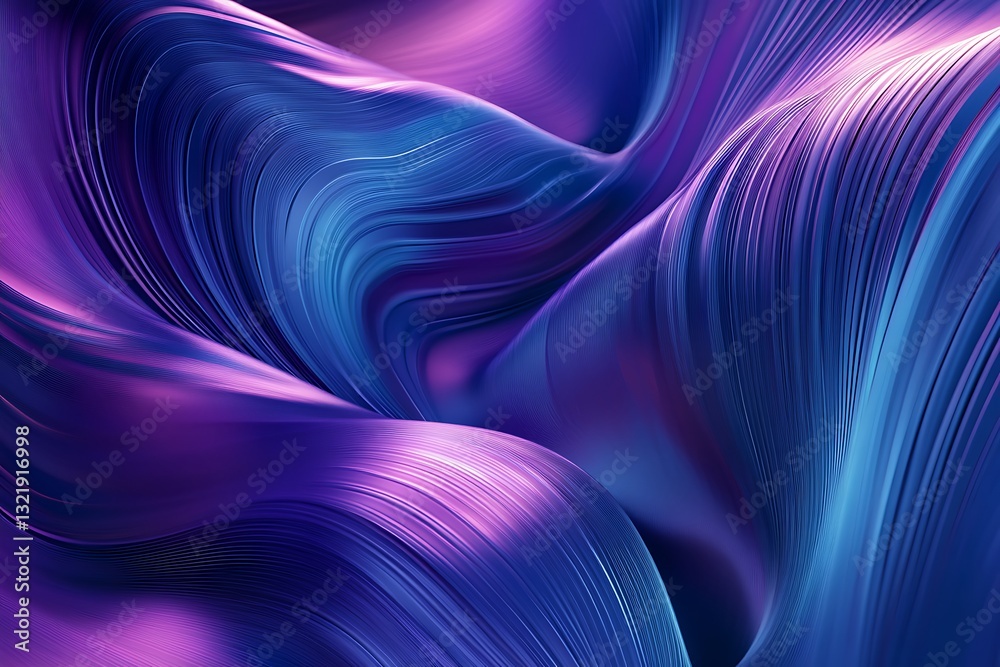 Obraz premium Abstract Digital Light Streaks – Futuristic Blue & Violet Flowing Background