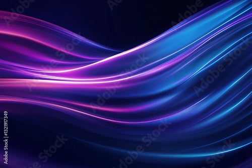 Abstract Digital Light Streaks – Futuristic Blue & Violet Flowing Background