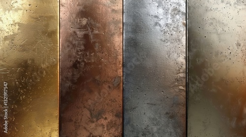 Textured Metal Panels in Gold, Copper, Silver, and Bronze Finish