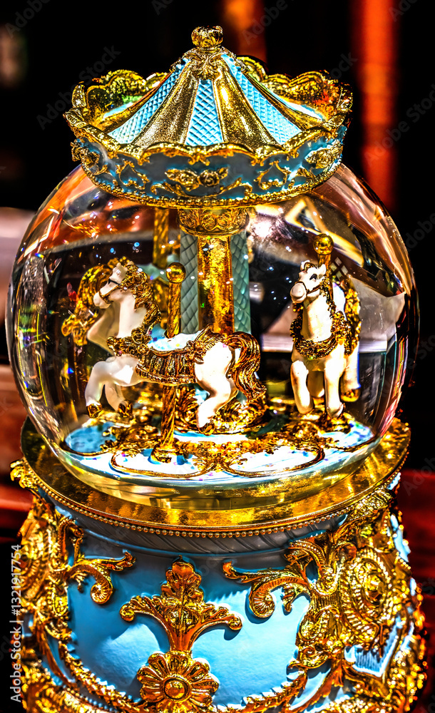 Colorful Horses Glass Snow Globe Cultural Street Tianjin China