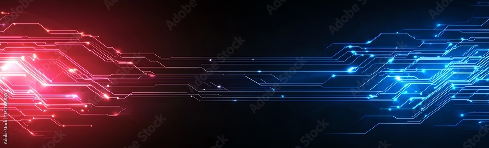 Futuristic digital background with vibrant red and blue lines representing data transfer and technological advancement. Ideal for tech-related projects and digital design. Futuristic digital background with vibrant red and blue lines representing data transfer and technological advancement. Ideal for tech-related projects and digital design.