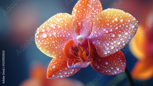 Dewdrops on Orchid: A Close-Up of Nature's Beauty