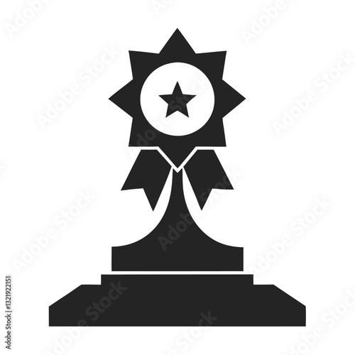 Trophy cup icon black silhouette vector illustration simple