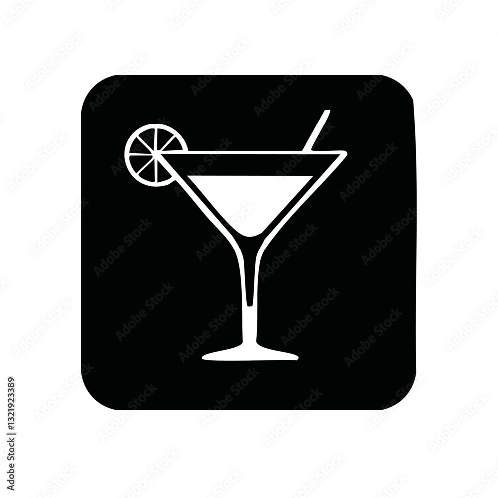 martini glass cocktail vector icon design