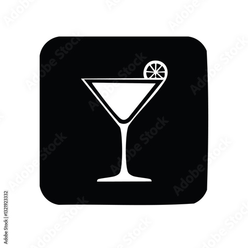 martini glass cocktail vector icon design