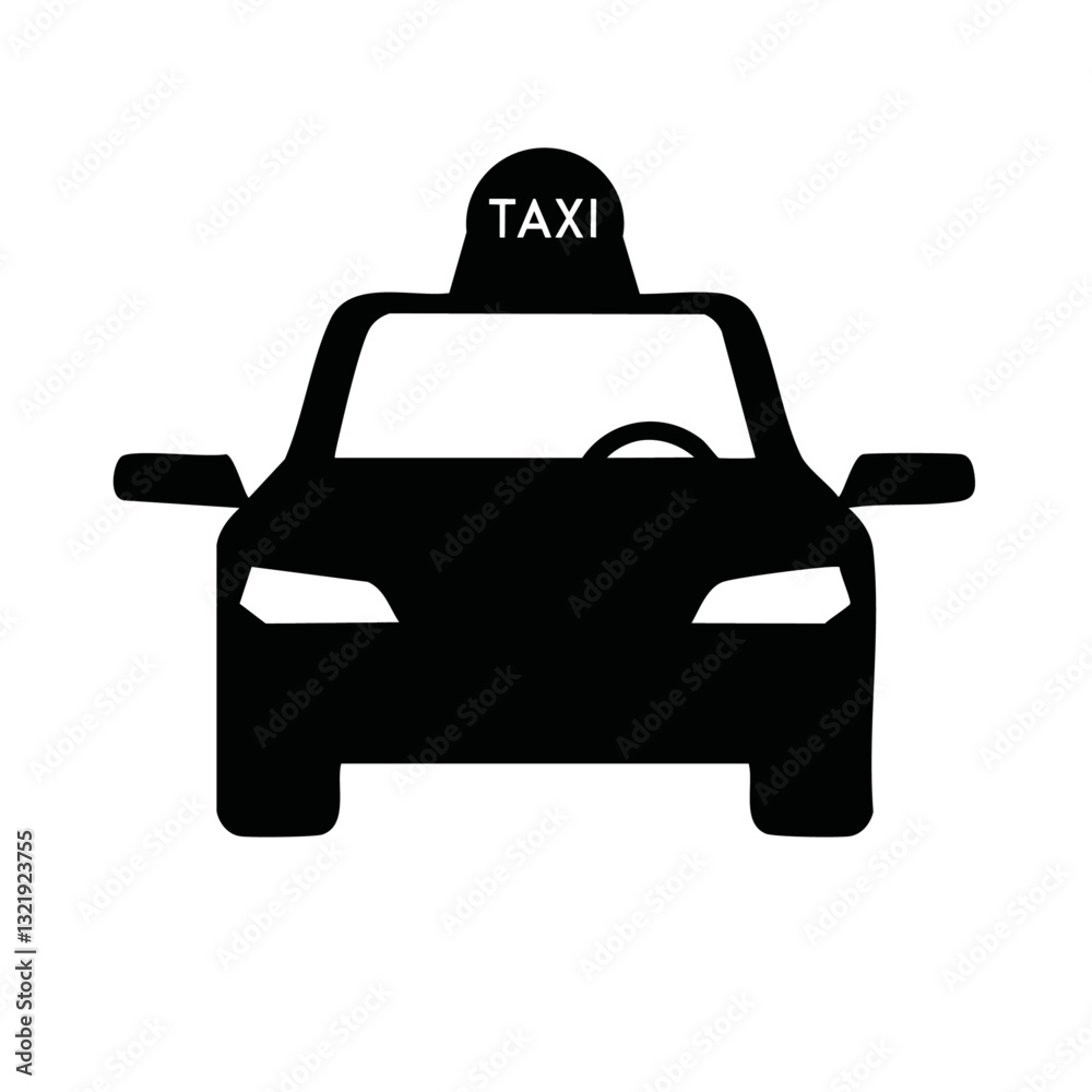 black taxi car with text vector icon design