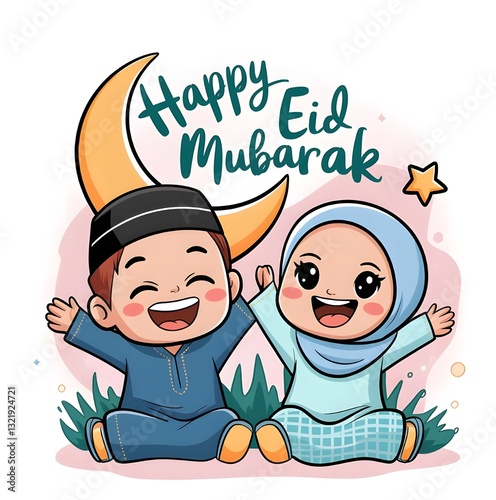 id Mubarak Icon Trendy Vector. Eid Mubarak Logo  and Background Trendy Design Vector.