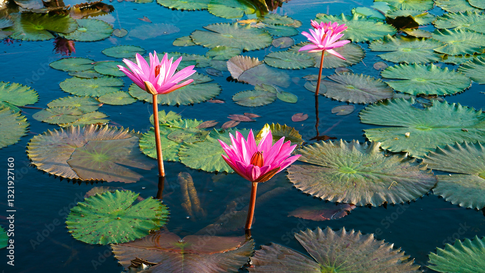 American water-lily close up in bloom