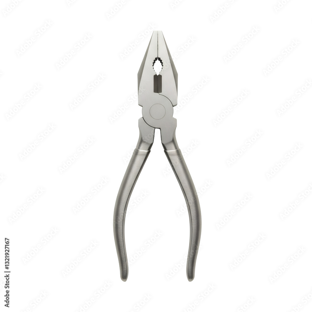 Silver Metal Pliers on Transparent Background Silver Metal Pliers on Transparent Background